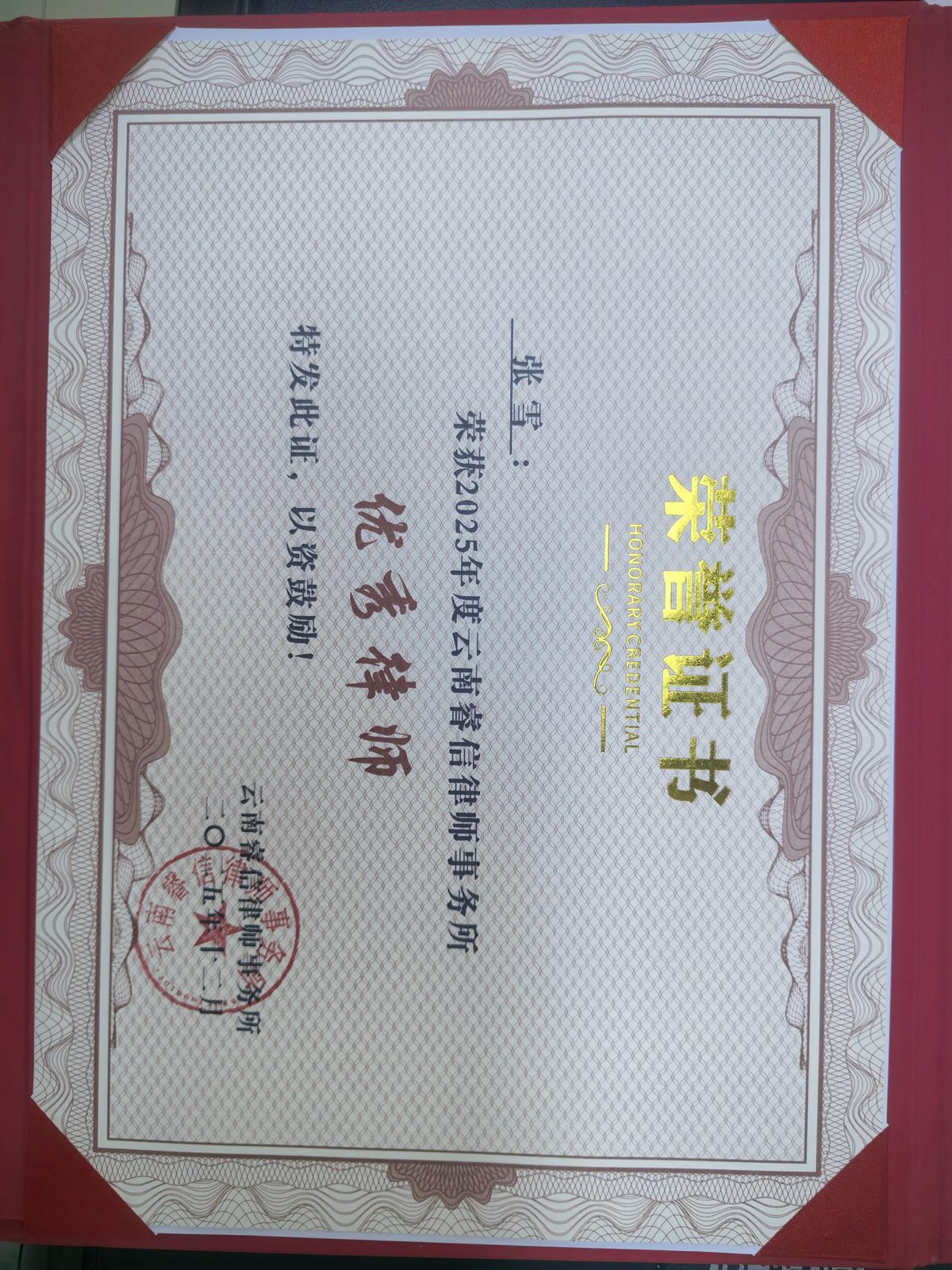 2024—2025年度优秀律师
